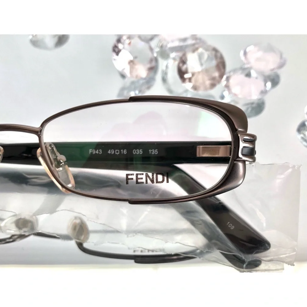 FENDI F943 Women’s Gunmetal Black Zero Power Reading Glasses Sz Small 49-16-135